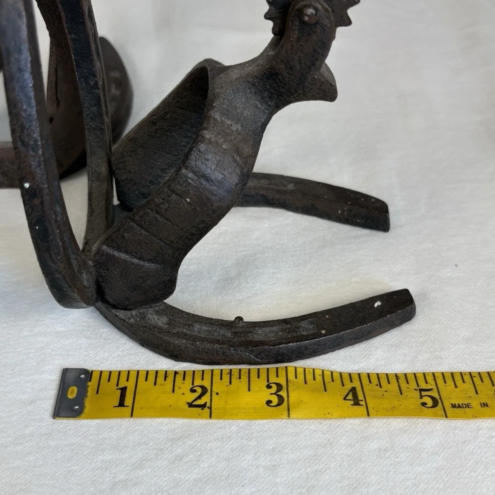 Vtg Horseshoe and Spurs Bookends Cast Iron Heavy Decorative Equestrian Kentucky